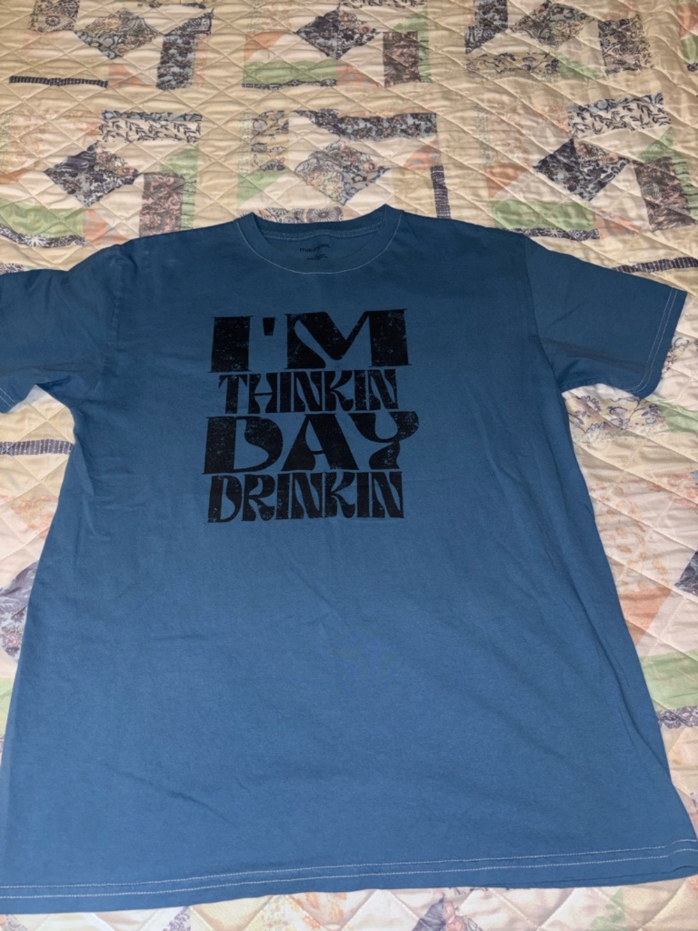 Maurices Blue Short Sleeve Graphic Tee with Black Print